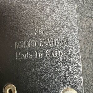 Black Bonded Leather Belt/ 3 rings/2 necklaces/1belt size 36/2-eagle pin-1 eagle